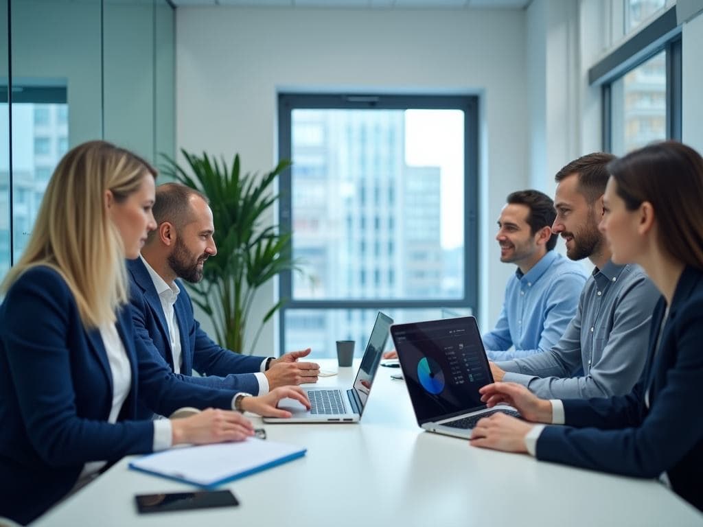 B2B sales team reviewing outbound performance