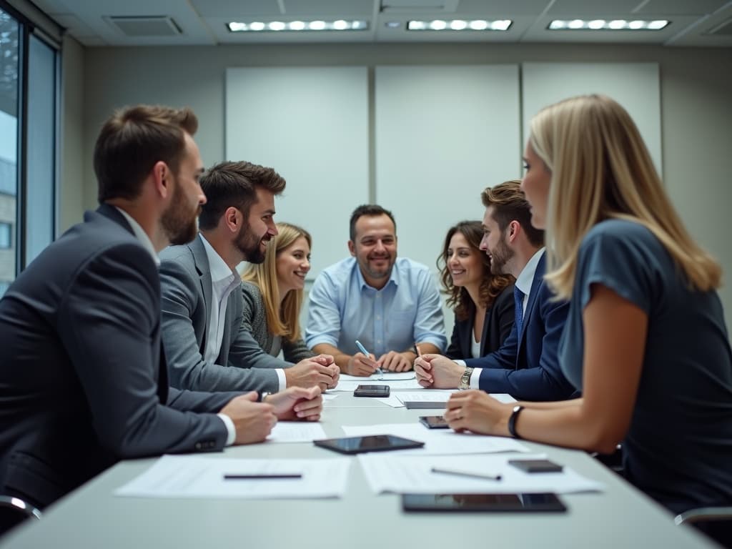 Business people from different industries discussing growth strategies