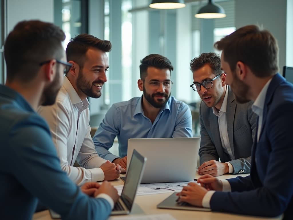 Business team running outreach campaigns